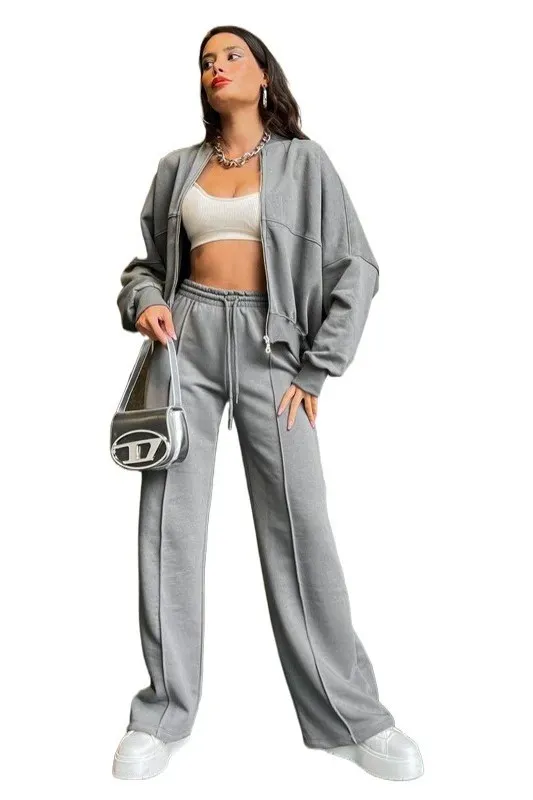 Grey Solid Winter Co-Ords - NEWME