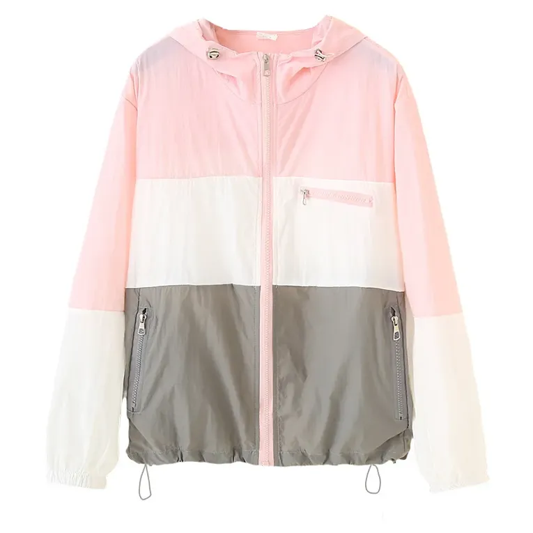 Pink Color Blocked Windcheater Jacket - NEWME