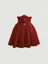Red Pin Check Pleated Skirt