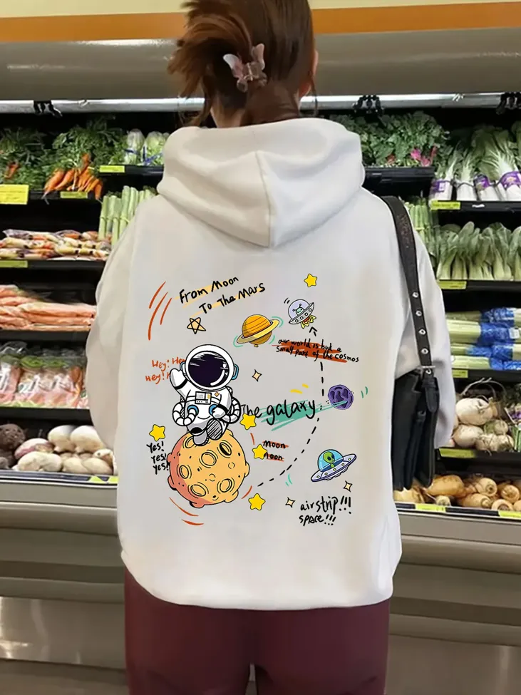 Off White Graphic Hooded Sweatshirt - Image 1