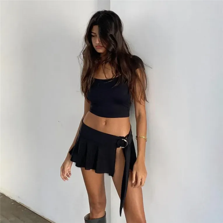 Black Solid A-Line Co-Ord Set - Image 1