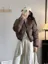 Brown Solid Puffer Jacket