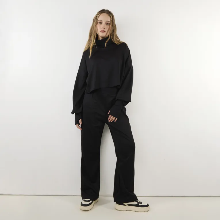 Solid Color Spandex Winter Co-Ord Set - Image 1