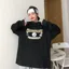 Black Graphic Oversized Sweatshirt