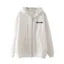 White Typographic Zip Front Sweatshirt
