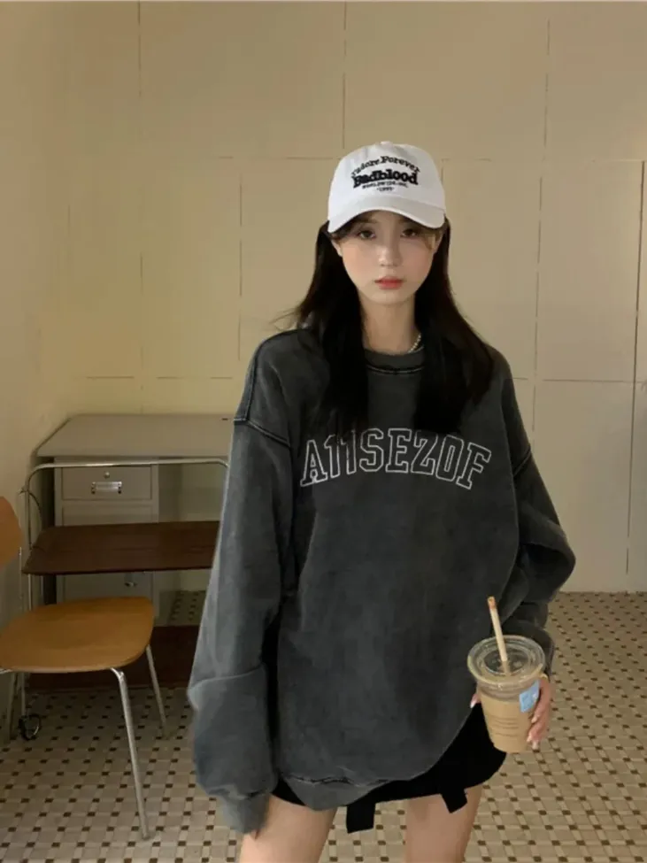 Dark Grey Typographic Sweatshirt - Image 1