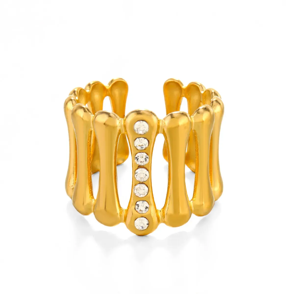 Imitation Gold Abstract Broad Ring - NEWME
