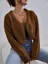 Dark Brown V-Neck Classic Cardigan