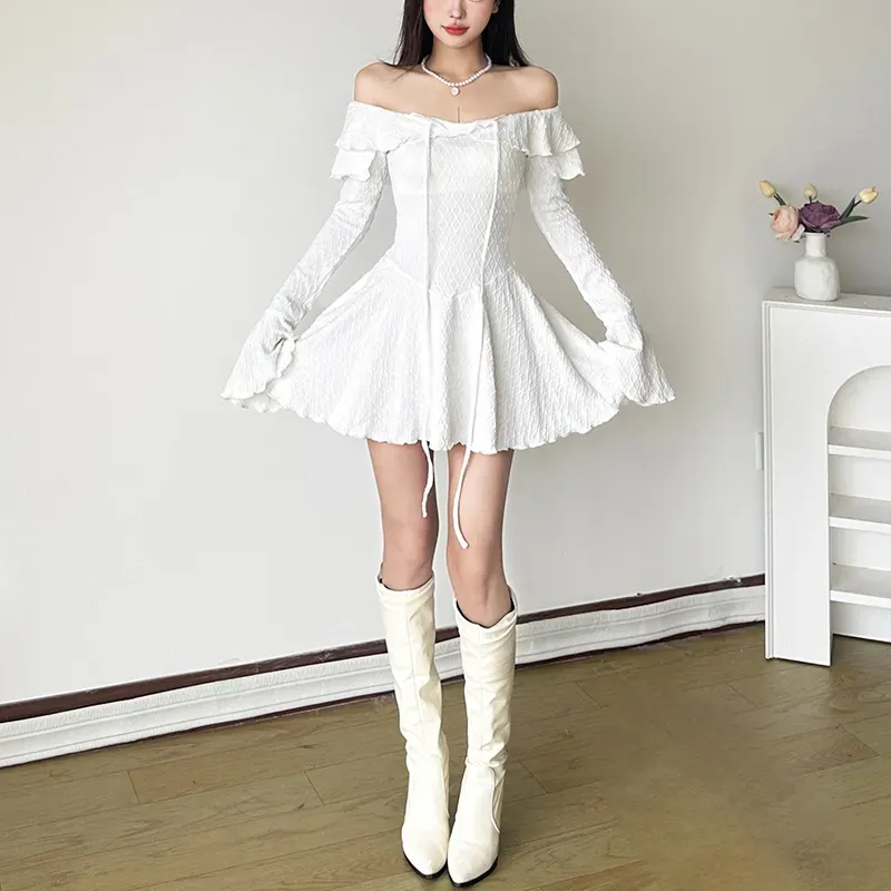 ★MEENDERI★RIBBON OFF-SHOULDER TOP - WHITE★正規品/直送料込 Lourdes Slinky Off Shoulder Top - Ivory | Parallel