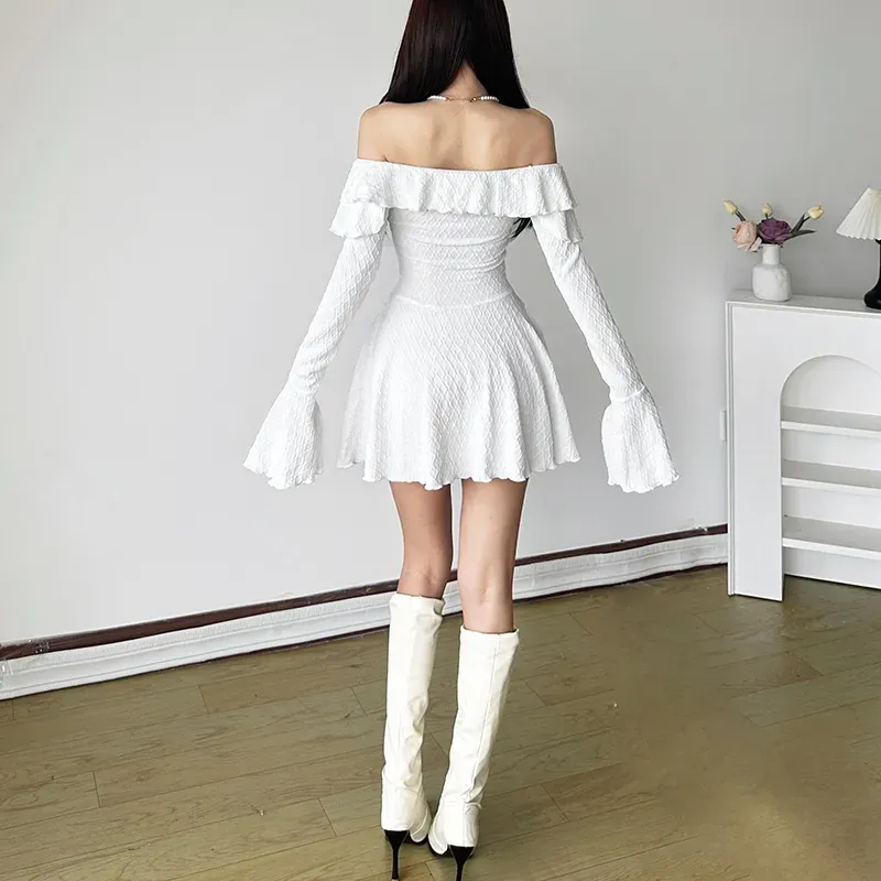ワンピース Off-White SS23 MINI DRESS (OWDB463_S23JER0010400) Harley Off-the-Shoulder Mini Dress | GUESS Factory
