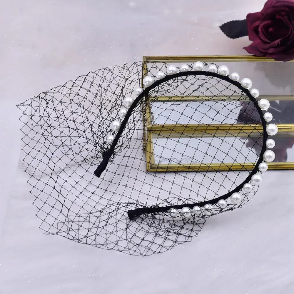 Bandeau Avec Voile Maille Noir - Style Vintage élégant Pour Thé, Mariage Ou Soirée Années 50