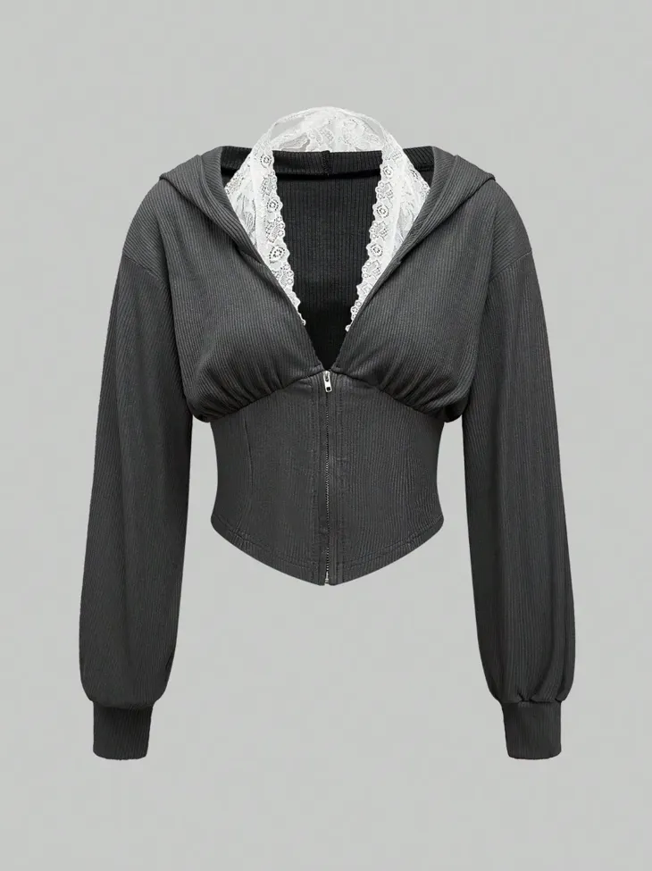 トップス 2000Archives CORSET JERSEY HOODIE トップス 2000Archives CORSET JERSEY HOODIE CORSET JERSEY HOODIE