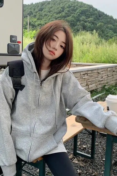 GuruGuru Zip Hoodie (Light Gray) M サイズ VMESZQFG Sweatshirt for Men Hoodies Lightweight Zip Hoodie