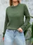 Dark Green Lacy Sleeves Sweater