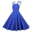 Blue Solid Fit And Flare Maxi Dress