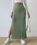 Sage Ribbed Straight Skirt
