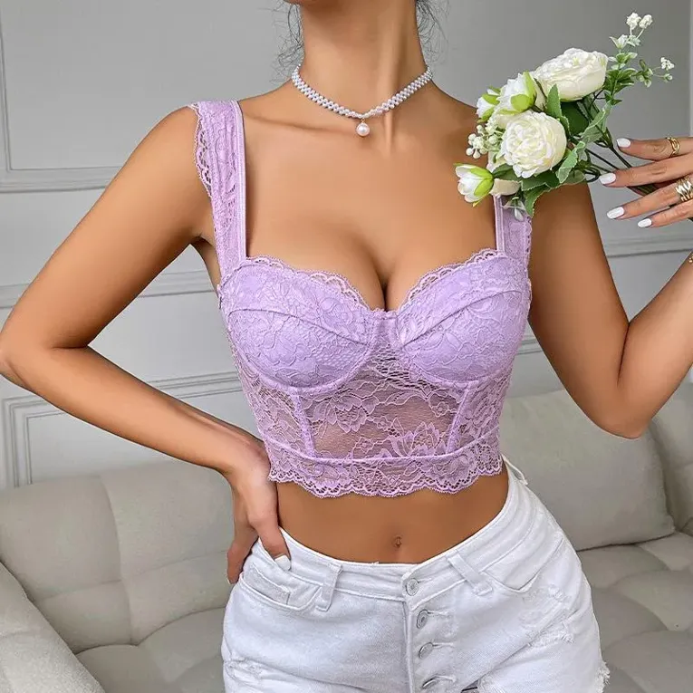 Lavender Lace Corset Top - Image 1