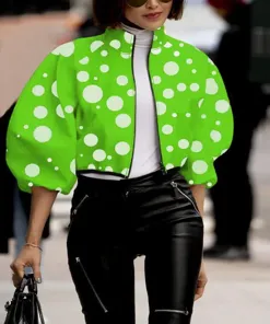 Neon Green Polka Dots Jacket - NEWME