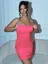 Fuchsia Solid Square Neck Mini Dress