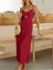 Red V-Neck Cut Out Detail Jumpsuit