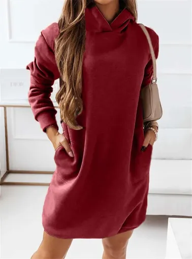 burgundy hoodie dress Hot Girl Hoodie Dress (S-L, Burgundy)  Pure Confidence Beautique