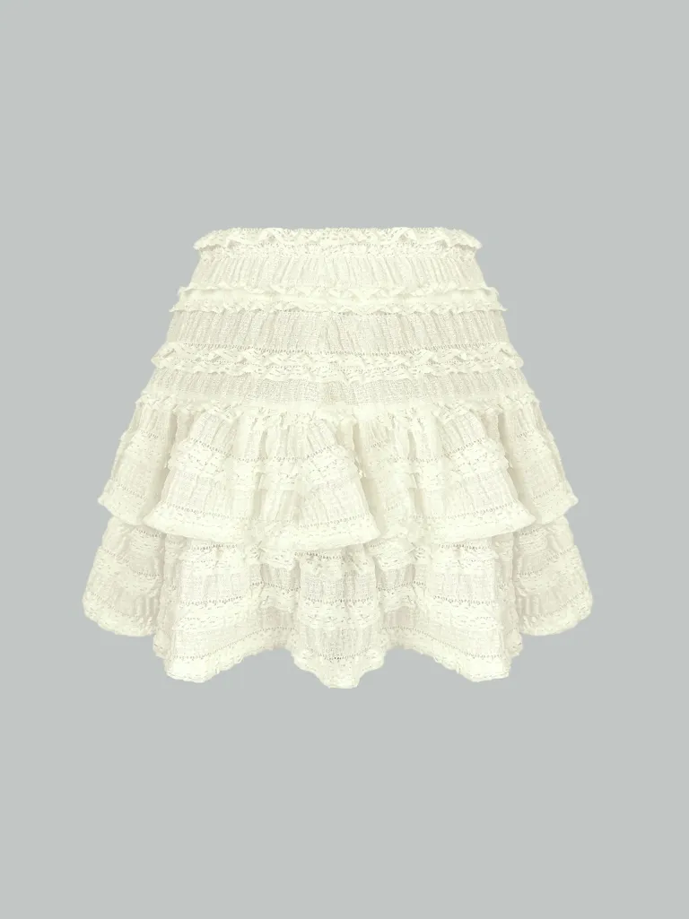 ミニスカート Off-White SS23 Off-White Skirts (OWYF019S23 DEN0014500) Off White Textured Micro Mini Skirt - NEWME