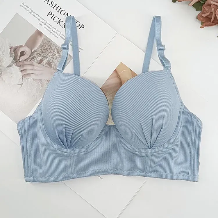 Light Blue Solid Push Up Bra - Image 1