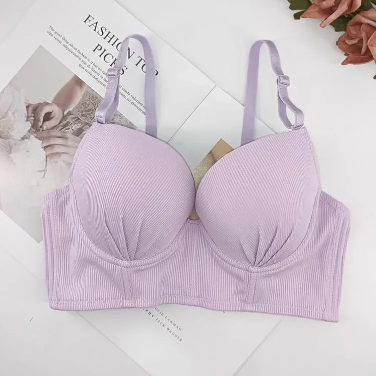 Lilac Solid Push Up Bra - Image 1
