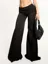 Black Solid High Waisted Parallel Trousers