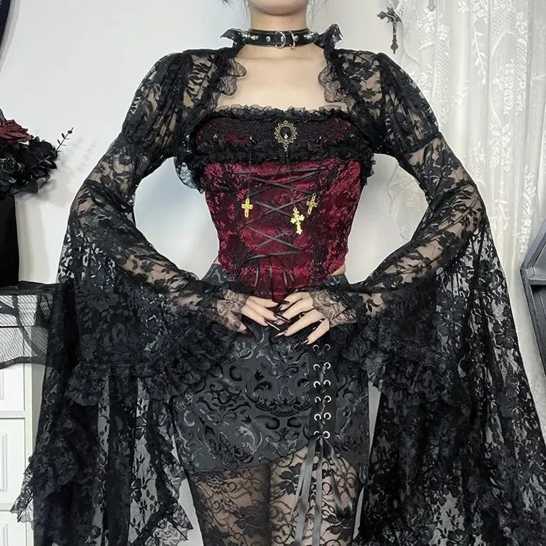 Black Lace Bolero Jacket - Image 1