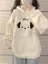 White Graphic Print Hooded Sweatshirt