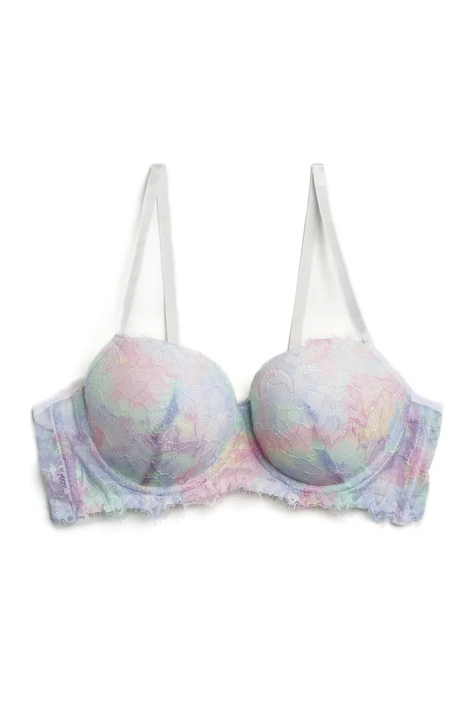 Multi Lace Half-Coverage Fitted wired back closure Bra - Image 1