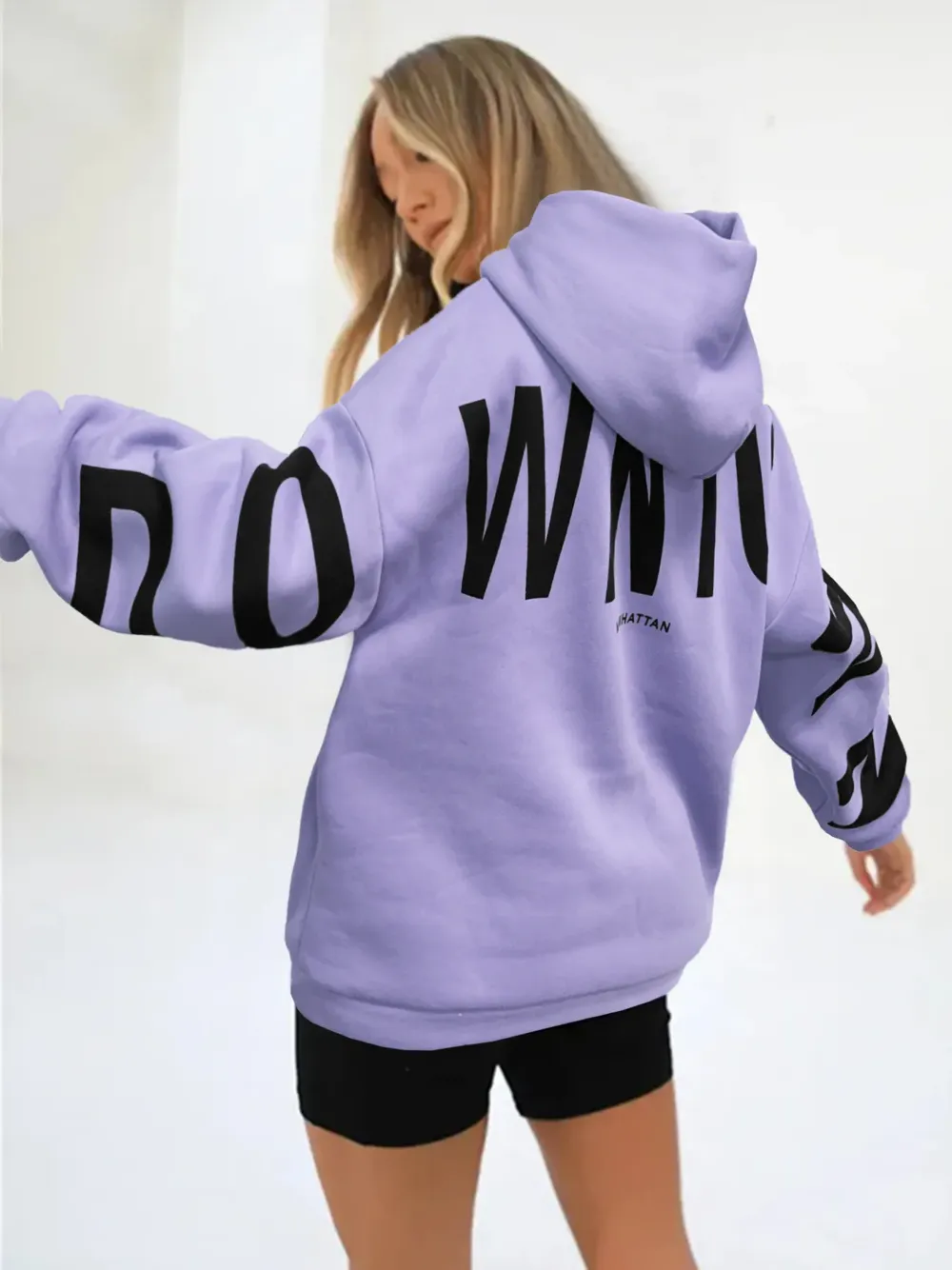 REVIVAL GNU SWEAT LIGHT PURPLE Mサイズ Light Purple Typographic Oversized Sweatshirt - NEWME