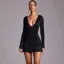 Black Draped Detail Micro Mini Dress