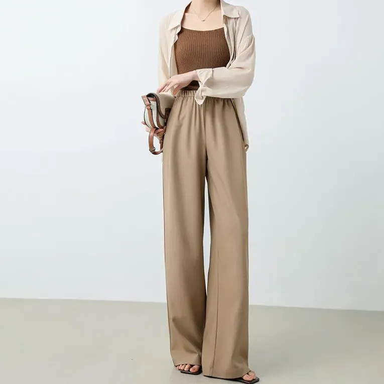 Light Brown Solid Wide Leg Trouser - Image 1