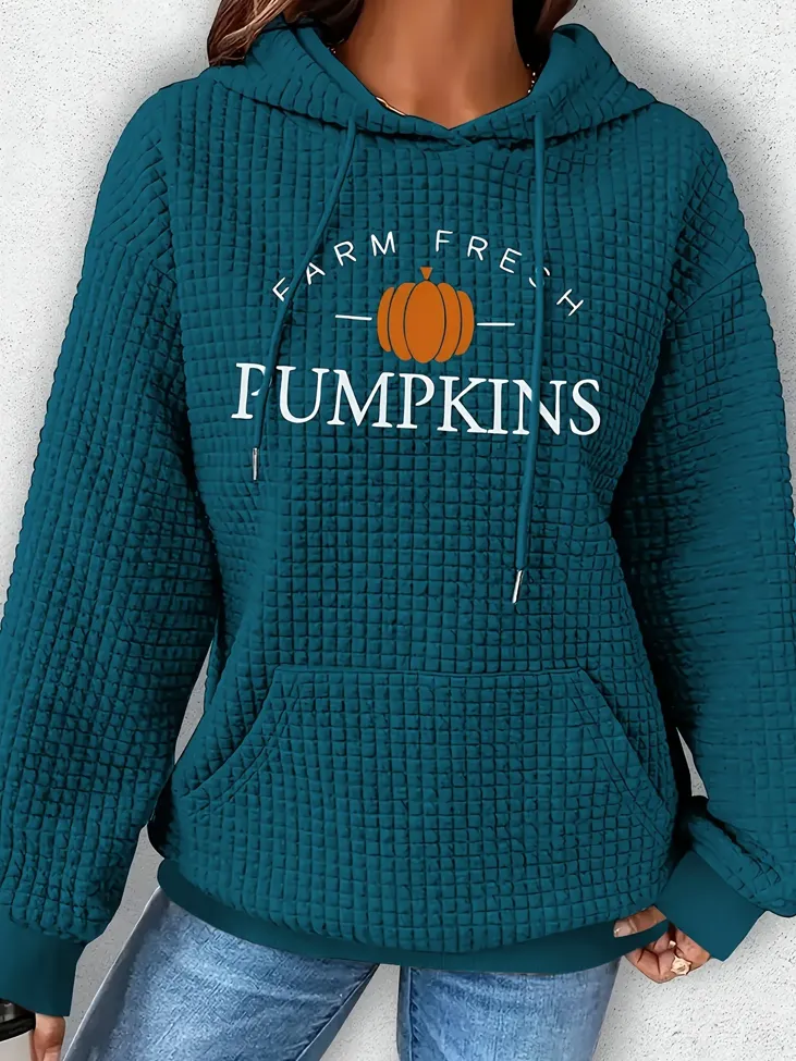 Teal Graphic Hooded Sweatshirt - Image 1