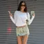White Boat Neck Relaxed Top