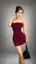 Maroon Fur Detail Tube Dress