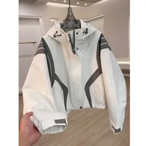 定価5万⭐︎TFW49 MULTI BOMBER JACKET ホワイト　M Off White Colorblock Hooded Bomber Jacket - NEWME