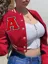 Red Typographic Varsity Jacket