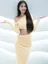 Cream Asymmetric Neck Bodycon Dress