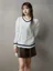 Cream Varsity Striped V-Neck Sweater