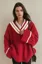 Red Color Blocked Oversized Sweater