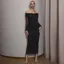 Off Shoulder Party Dress With Back Slit