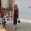 Maroon Solid Midi Dress