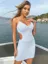 Light Blue Solid Cut Out Mini Dress