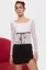 Off White Lace Top With Tie Up Detail