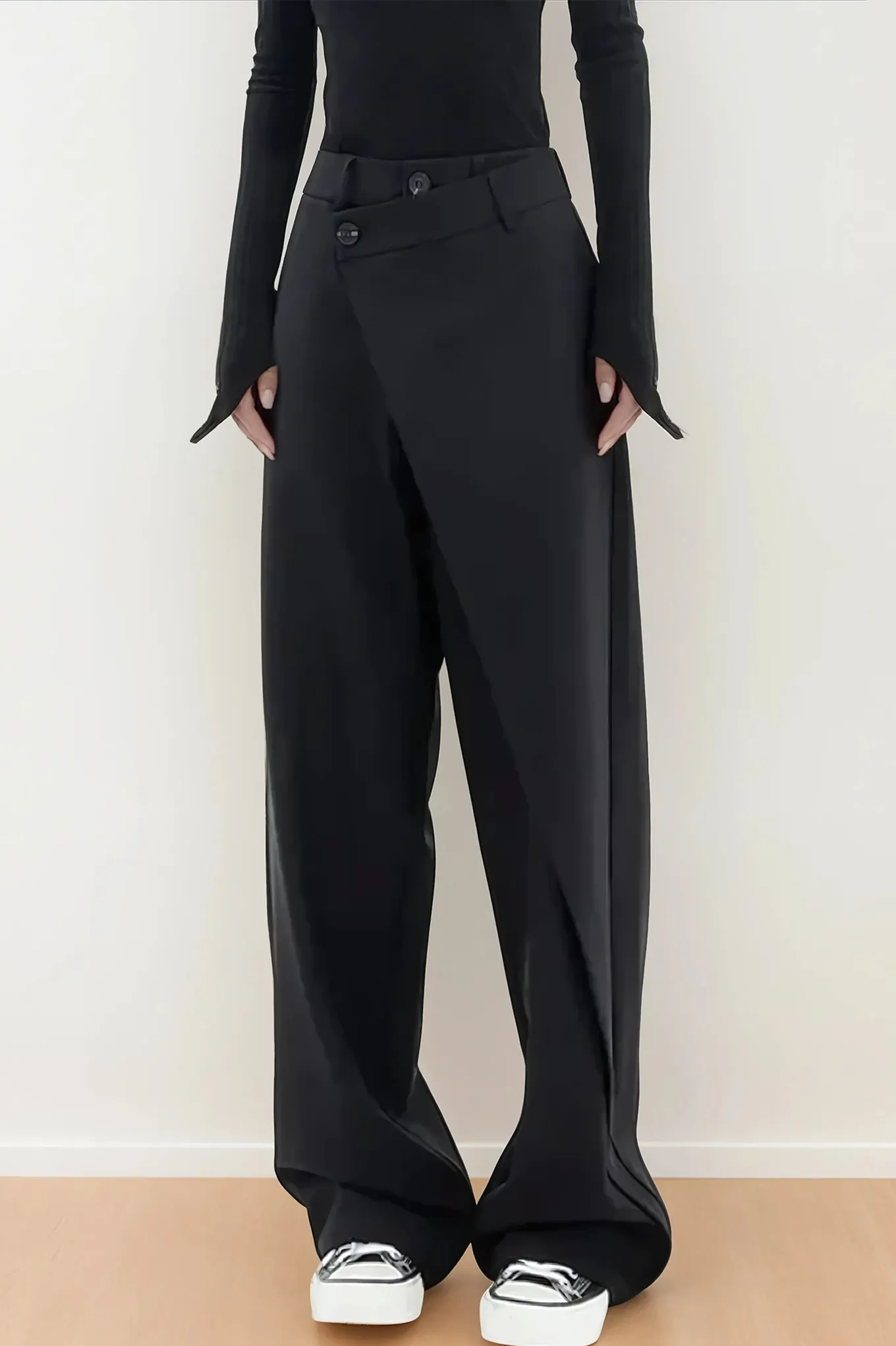 DOUBLE SATIN ASYMMETRY PANTS – THE SHOP YOHJI YAMAMOTO