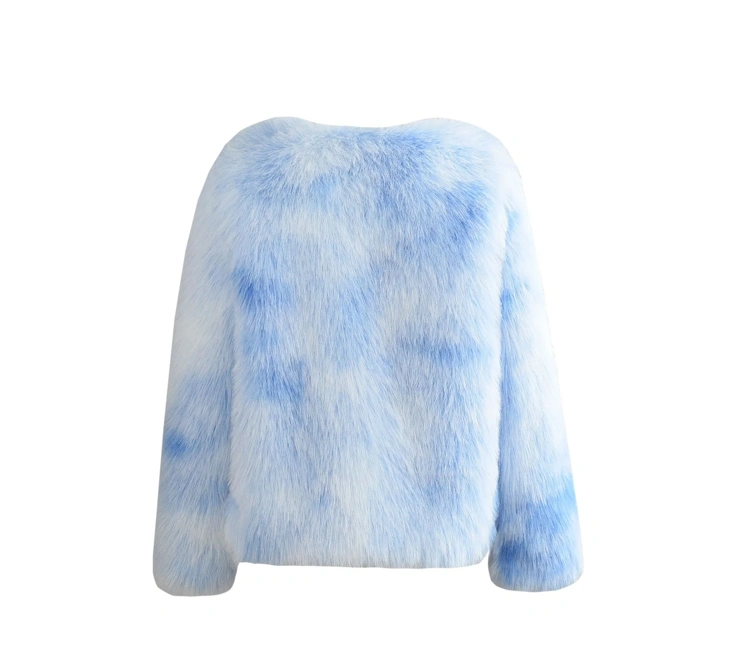 Open Front Faux Fur Crop Jacket - Image 1