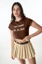 Brown Letter Cropped Tshirt